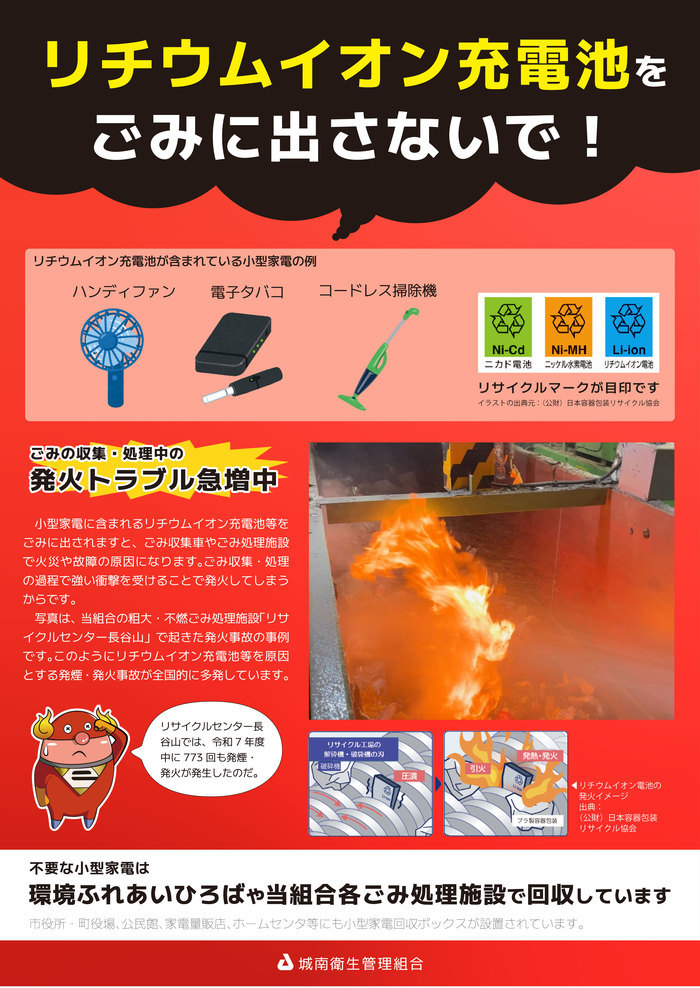 リチウムイオン充電池啓発ポスター