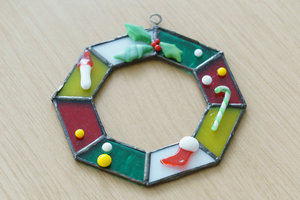 クリスマスリース（ステンド）の画像